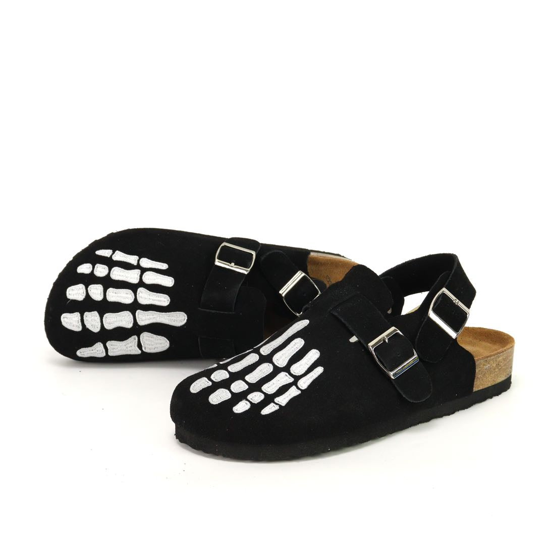 Black Strap Skeleton Clogs