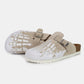 Creme Flame Skeleton Clogs
