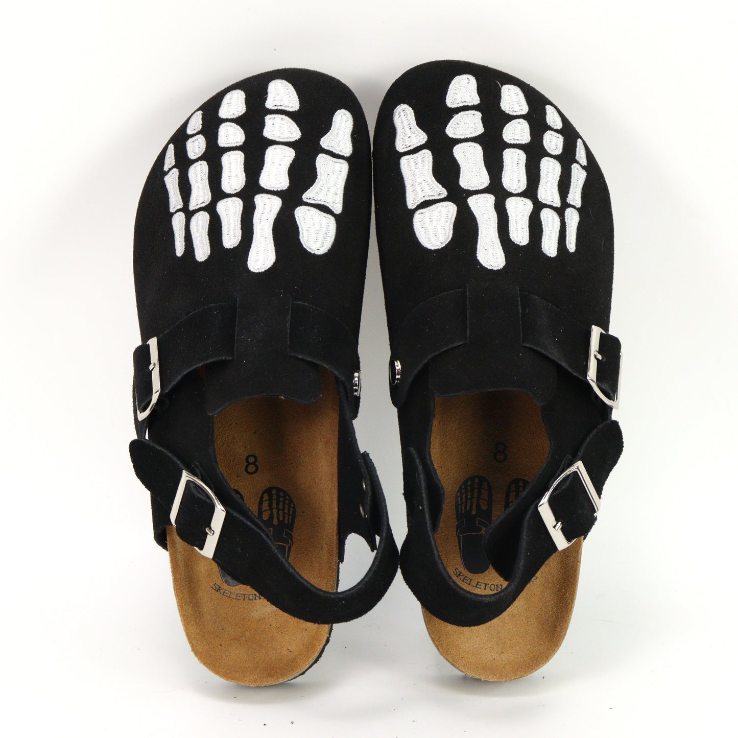 Black Strap Skeleton Clogs