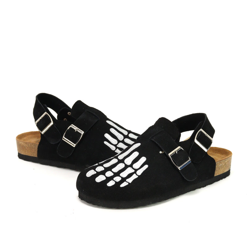 Black Strap Skeleton Clogs